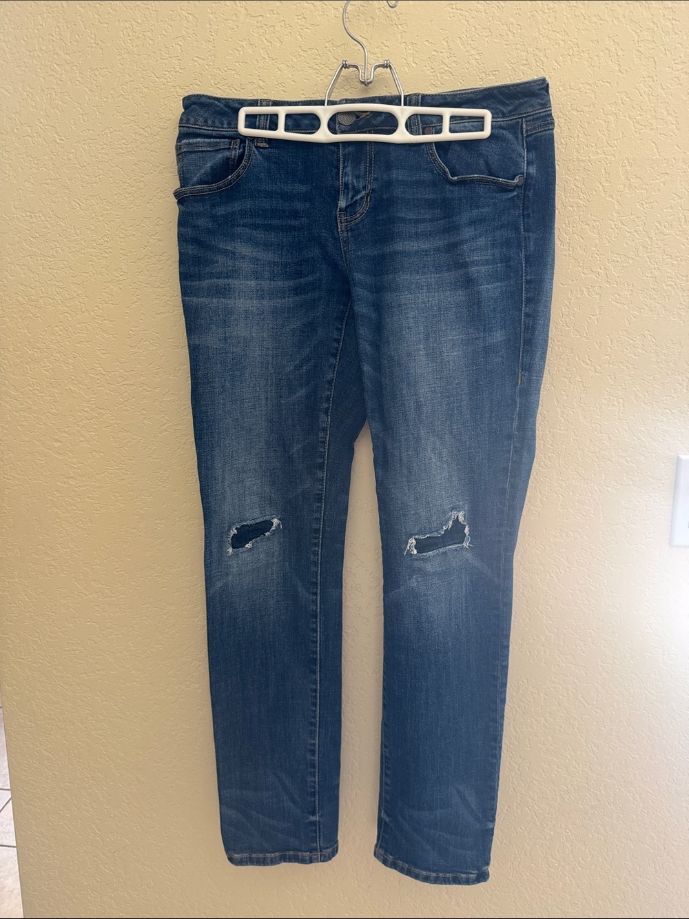 CAbi Women's Skinny Distressed Dark Blue Jeans